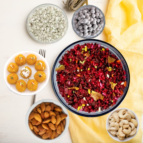 Diwali Gift Hamper Premium  - Combo of Mukhwas, Churan, Supari, Nuts and Sweets - Large