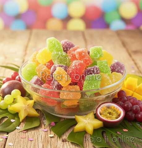 Fruit Jelly Candies | Jelly Candy | Mix Fruit Jellies | Sugar Coated Jelly Candy Cubes| Mixed Fruit Jelly Candies Cubes